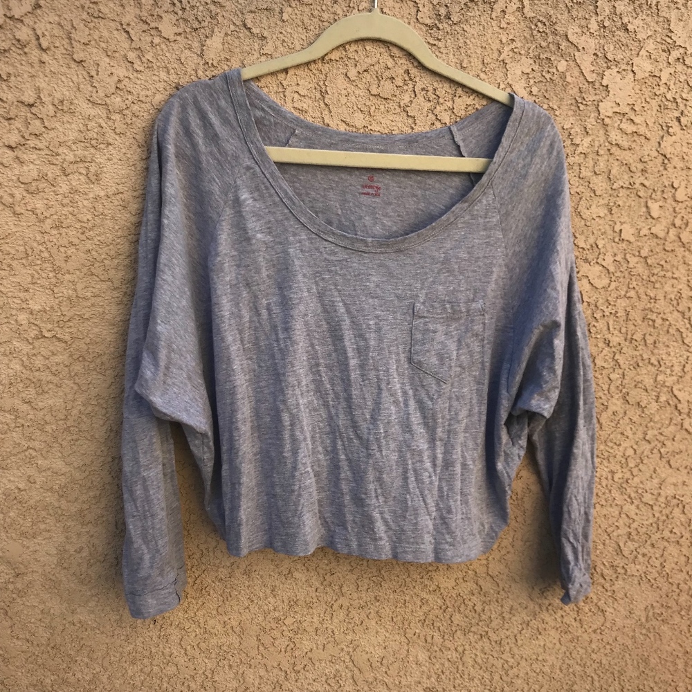 Foreign Exchange Grey Long Sleeve cropped shirt